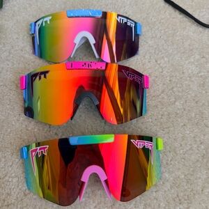 Viper Rainbow Mirrored Shield Sunglass Lenses (3-Pack) kids